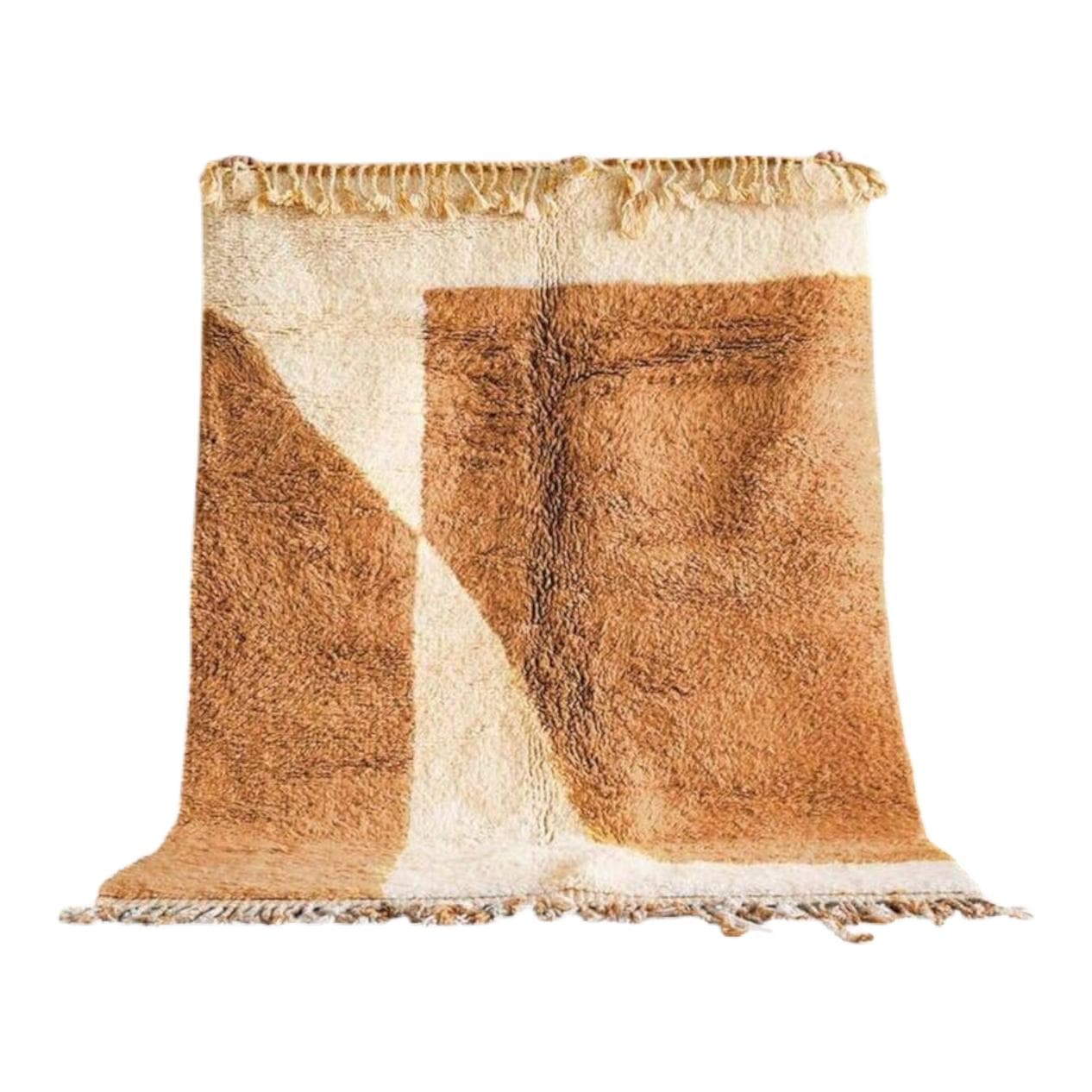 Handwoven rug 200x300 cm, wool, brown, beige, Morocco