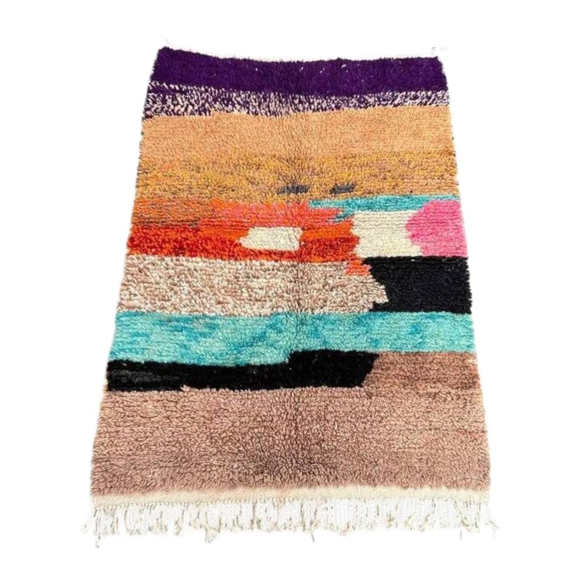 Ręcznie tkany dywan 250x150 cm, wełna, multikolor, Maroko