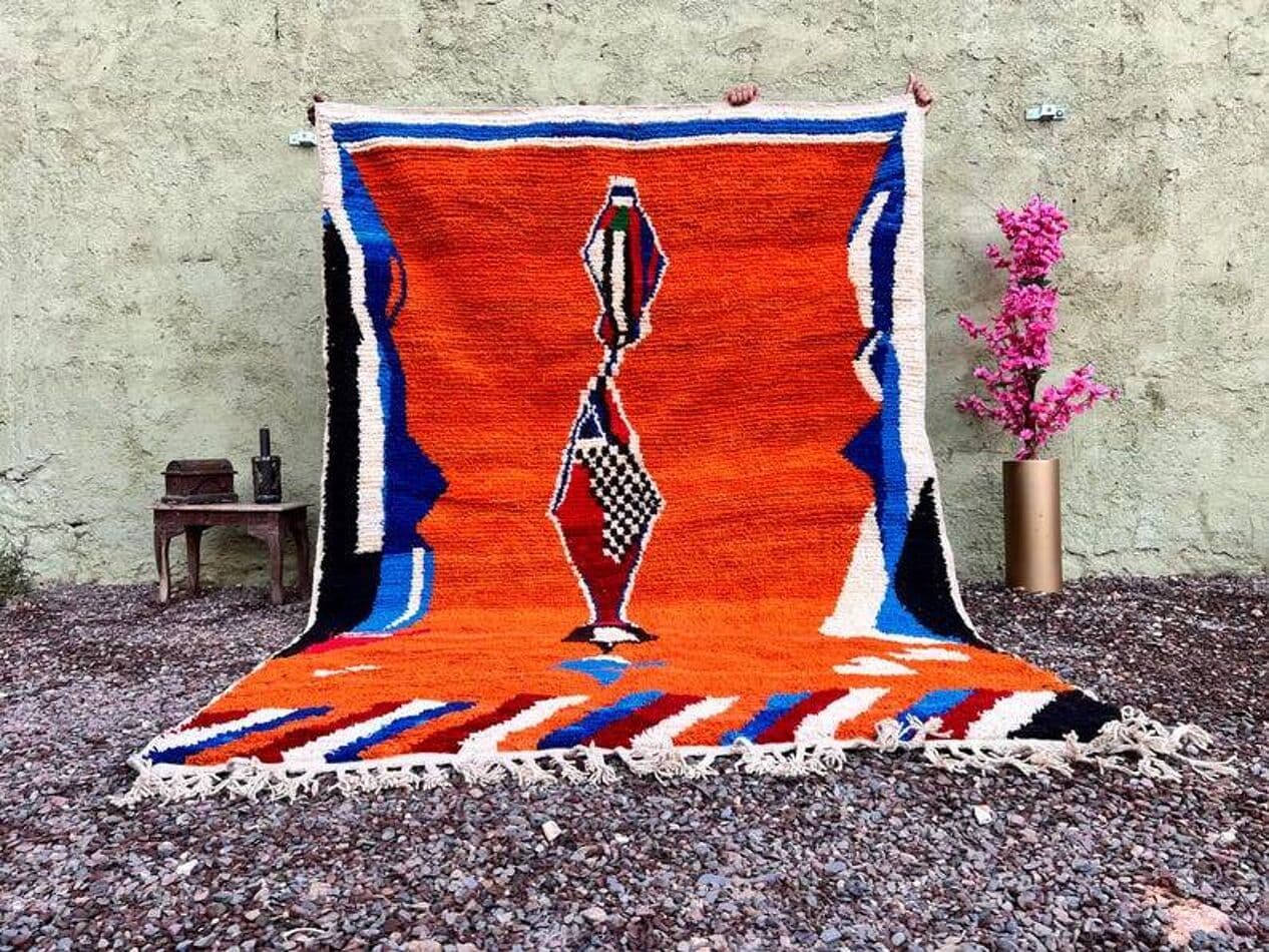 Handwoven rug 200x300 cm, wool, multicolor, Morocco - 201285