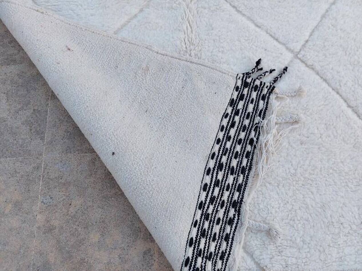 Ręcznie tkany dywan 250x150 cm, wełna, biały, Maroko - 203093