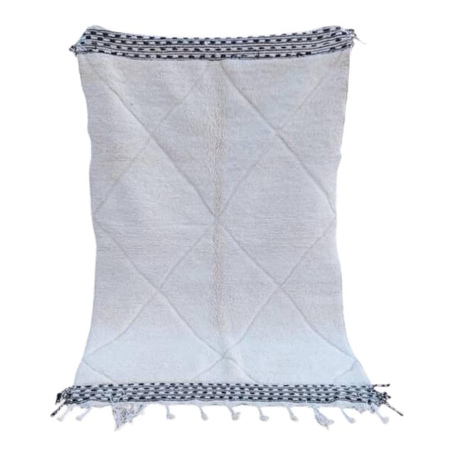 Ręcznie tkany dywan 250x150 cm, wełna, biały, Maroko - WYMIARY