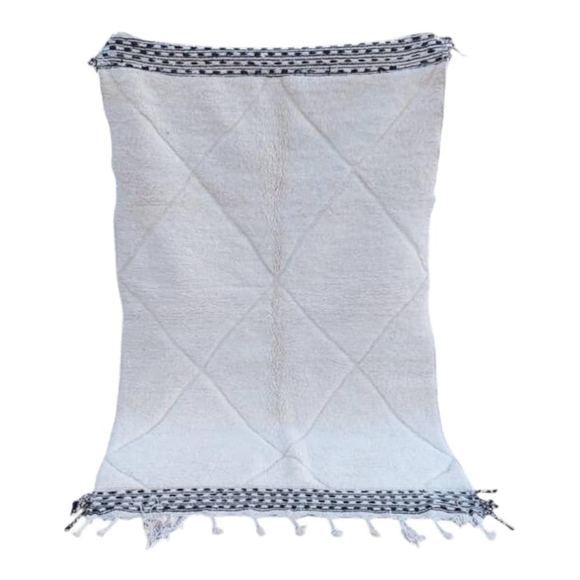 Ręcznie tkany dywan 250x150 cm, wełna, biały, Maroko