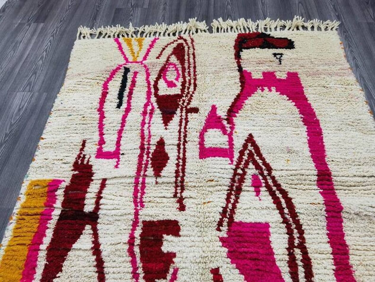 Ręcznie tkany dywan 250x150 cm, wełna, multikolor, Maroko - 203087