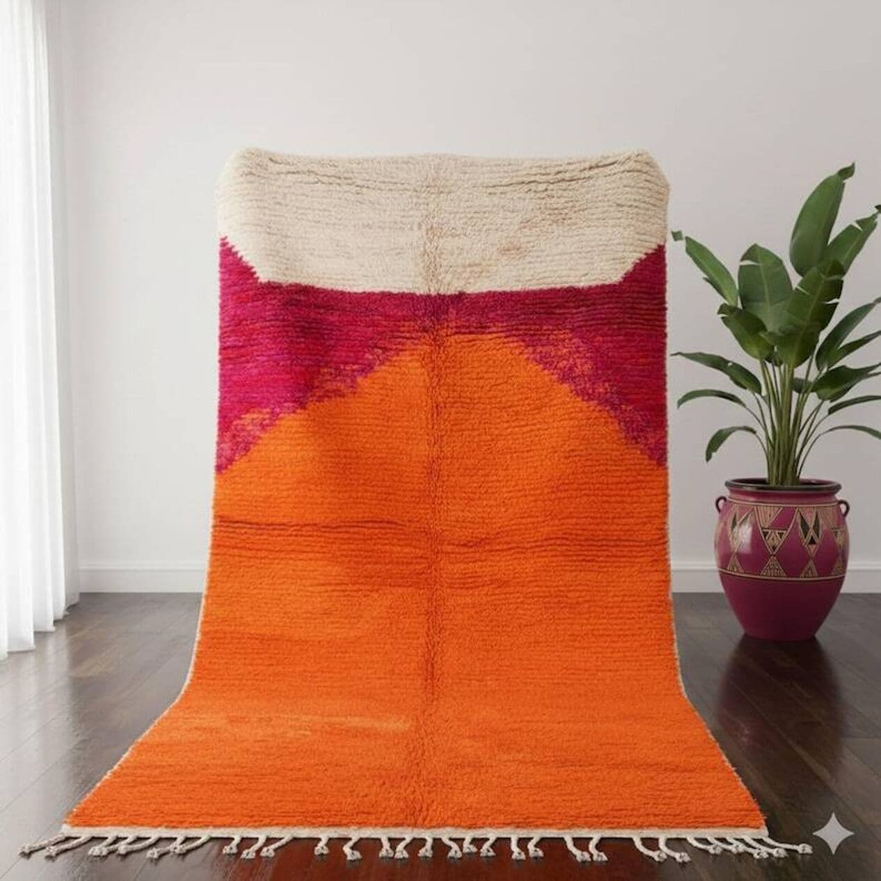 Handwoven rug 200x300 cm, wool, multicolor, Morocco - 203073