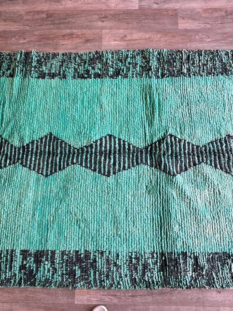 Ręcznie tkany dywan 200x300 cm, wełna, turkusowy, Maroko - 203059