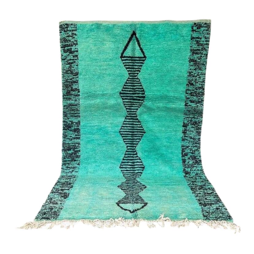 Ręcznie tkany dywan 200x300 cm, wełna, turkusowy, Maroko