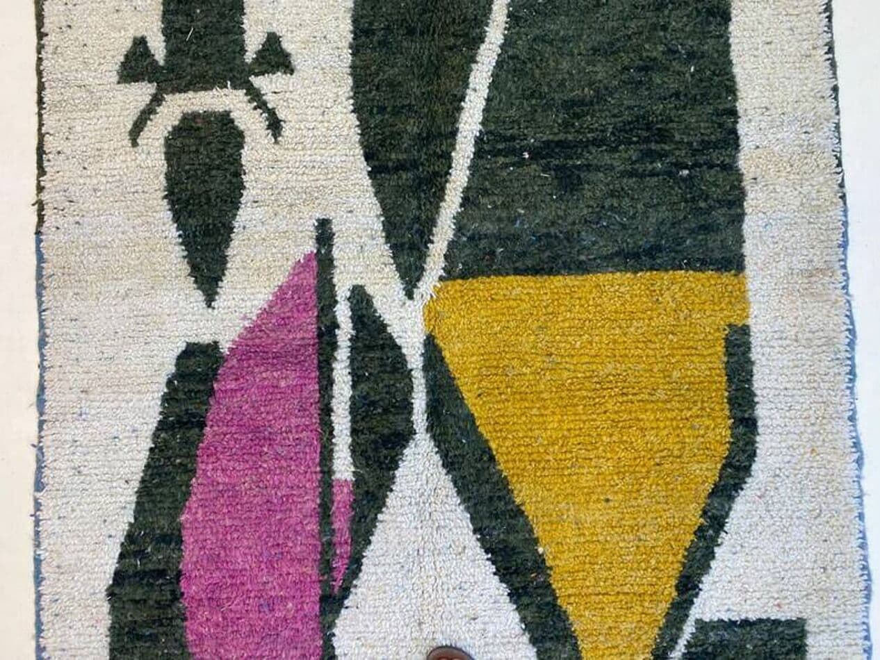 Ręcznie tkany dywan 250x150 cm, wełna, multikolor, Maroko - 203042