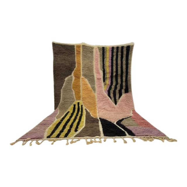 Ręcznie tkany dywan 200x100 cm, wełna, multikolor, Maroko - WYMIARY