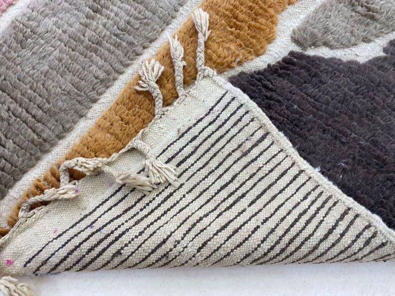 Ręcznie tkany dywan 200x100 cm, wełna, multikolor, Maroko - 203010