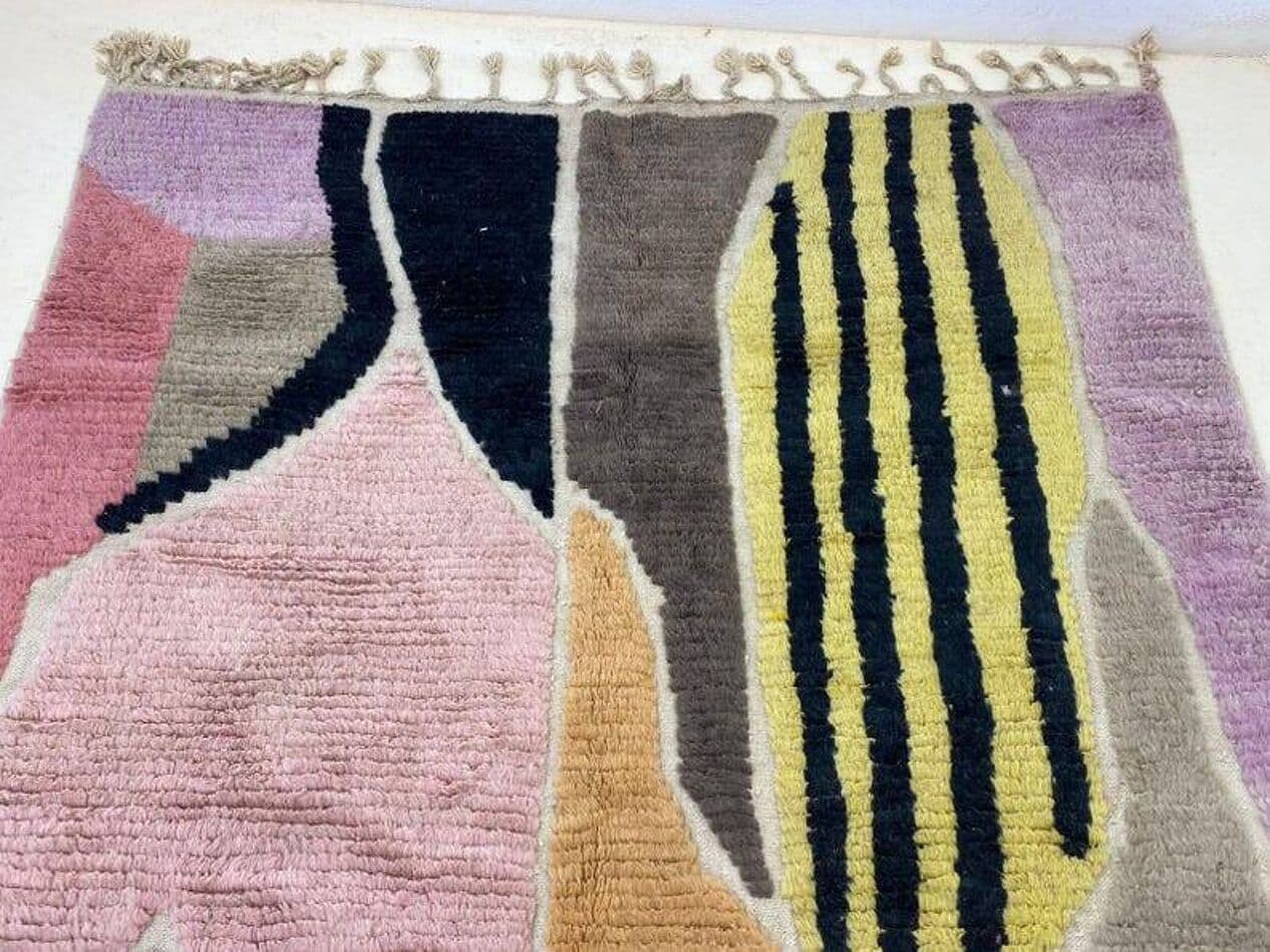 Ręcznie tkany dywan 200x100 cm, wełna, multikolor, Maroko - 203012