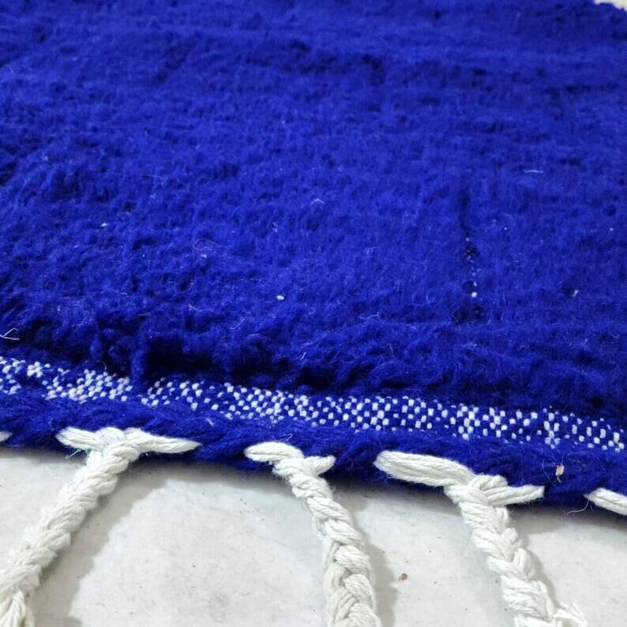 Ręcznie tkany dywan 250x150 cm, wełna, niebieski, Maroko - 202996