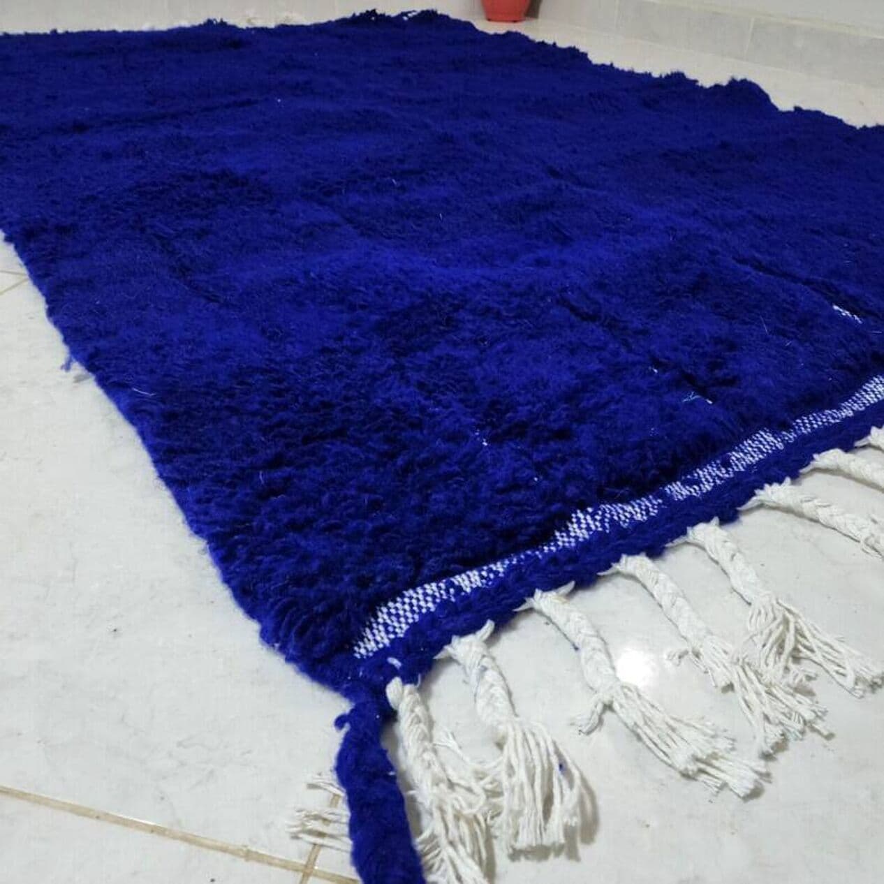 Ręcznie tkany dywan 250x150 cm, wełna, niebieski, Maroko - 202993