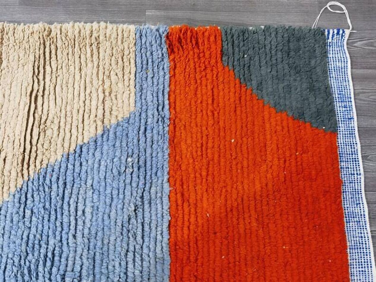 Ręcznie tkany dywan 250x150 cm, wełna, niebieski, beżowy, Maroko - 202980