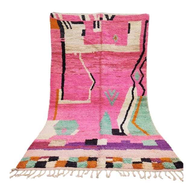 Ręcznie tkany dywan 250x150 cm, wełna, multikolor, Maroko - WYMIARY