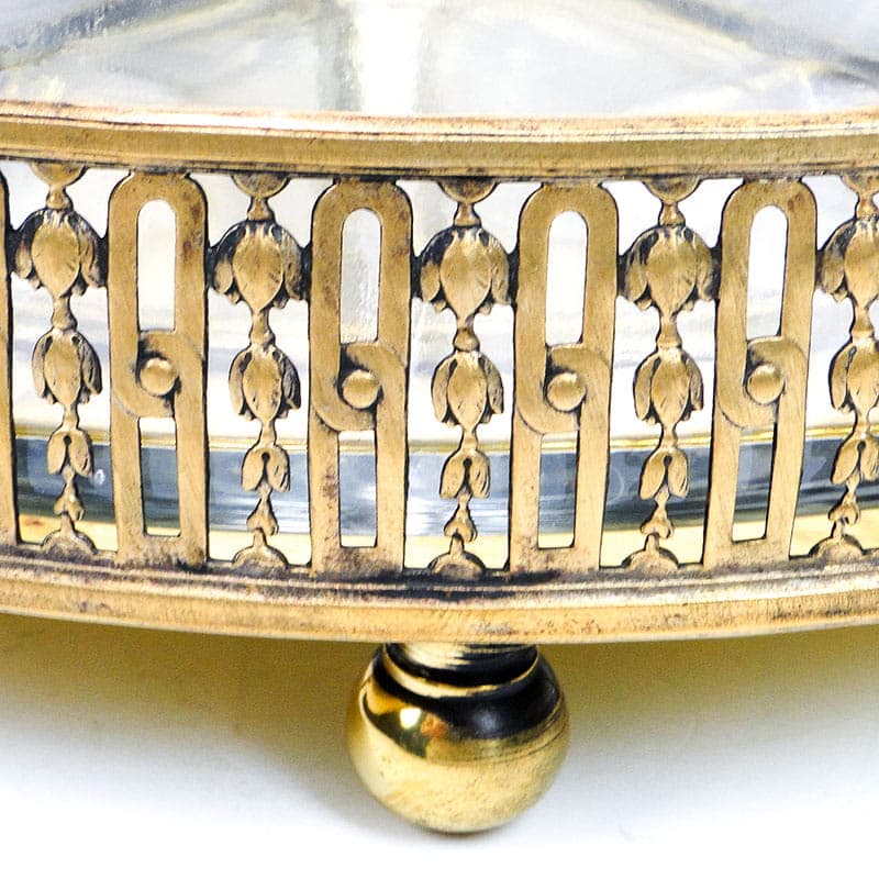 Kabaret na przystawki Art Nouveau, złoty brąz, szkło kryształowe, Austria, początek XX w. - 201735