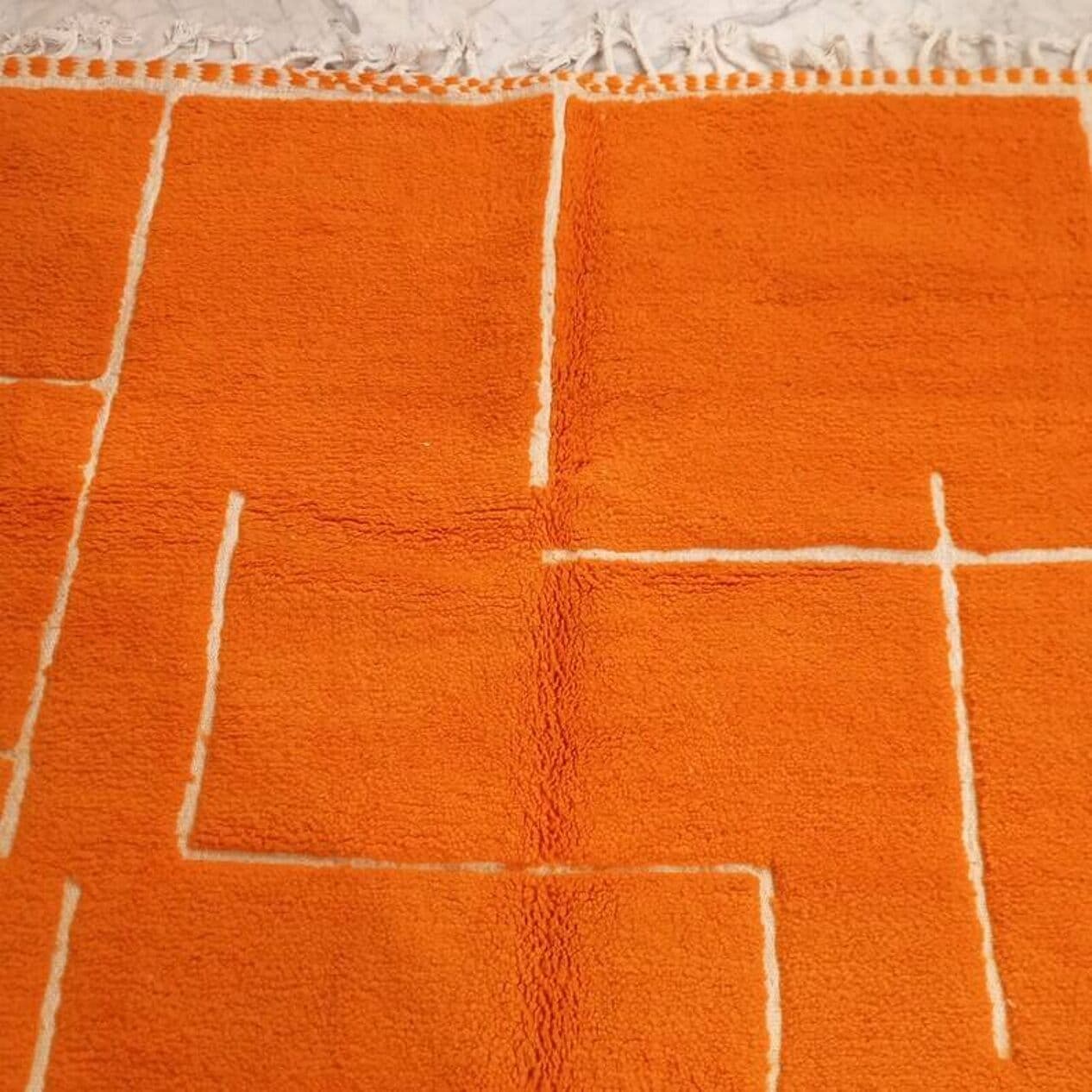 Ręcznie tkany dywan 250x150 cm, wełna, pomarańczowy, Maroko - 202925