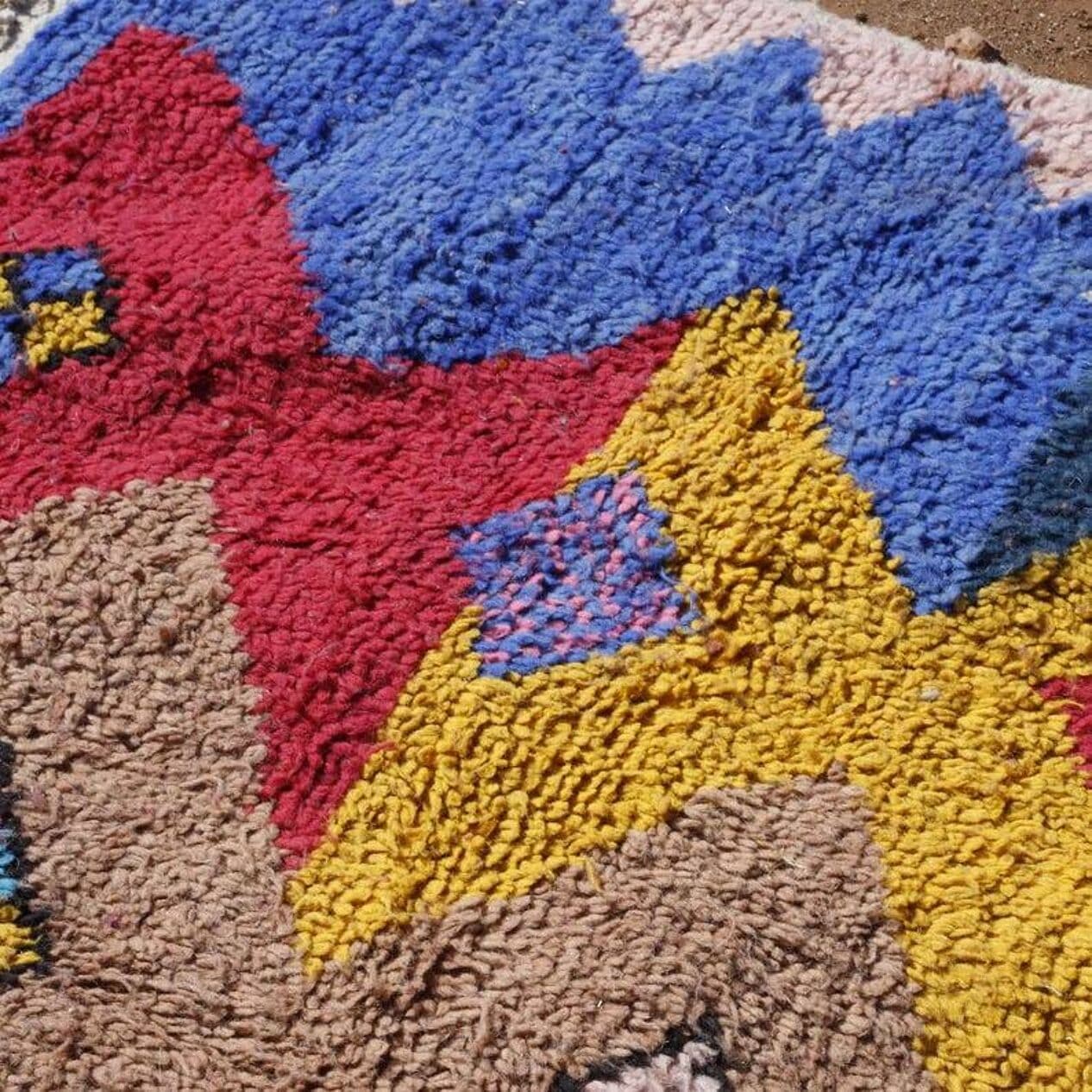 Ręcznie tkany dywan 250x150 cm, wełna, multikolor, Maroko - 202855