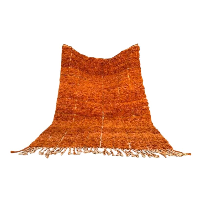 Ręcznie tkany dywan 100x200 cm, wełna, pomarańczowy, Maroko