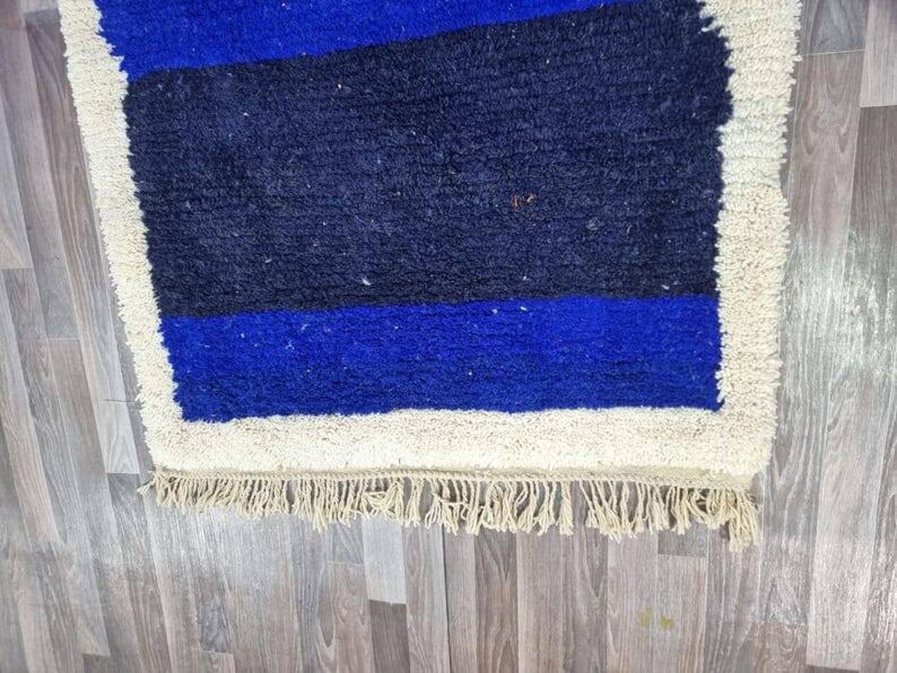 Ręcznie tkany dywan 250x150 cm, wełna, niebieski, zielony, Maroko - 202756