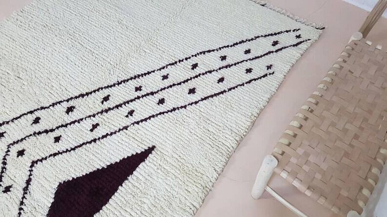 Ręcznie tkany dywan 200x300 cm, wełna, beżowy, Maroko - 202741