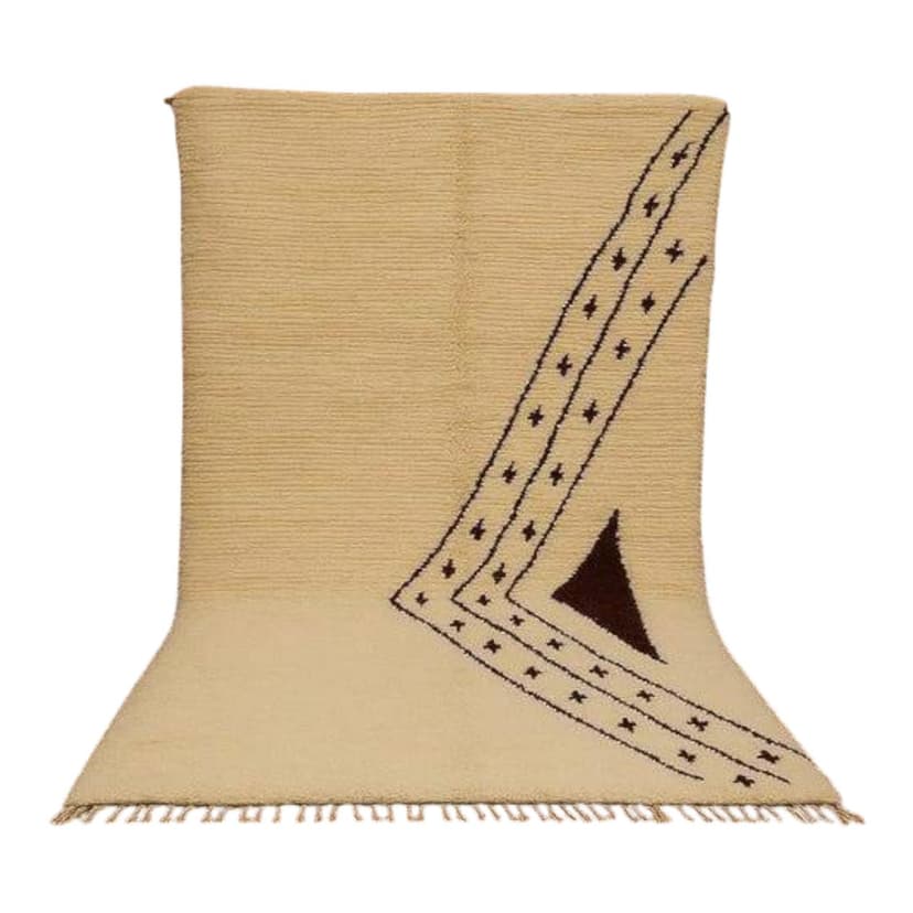 Ręcznie tkany dywan 200x300 cm, wełna, beżowy, Maroko