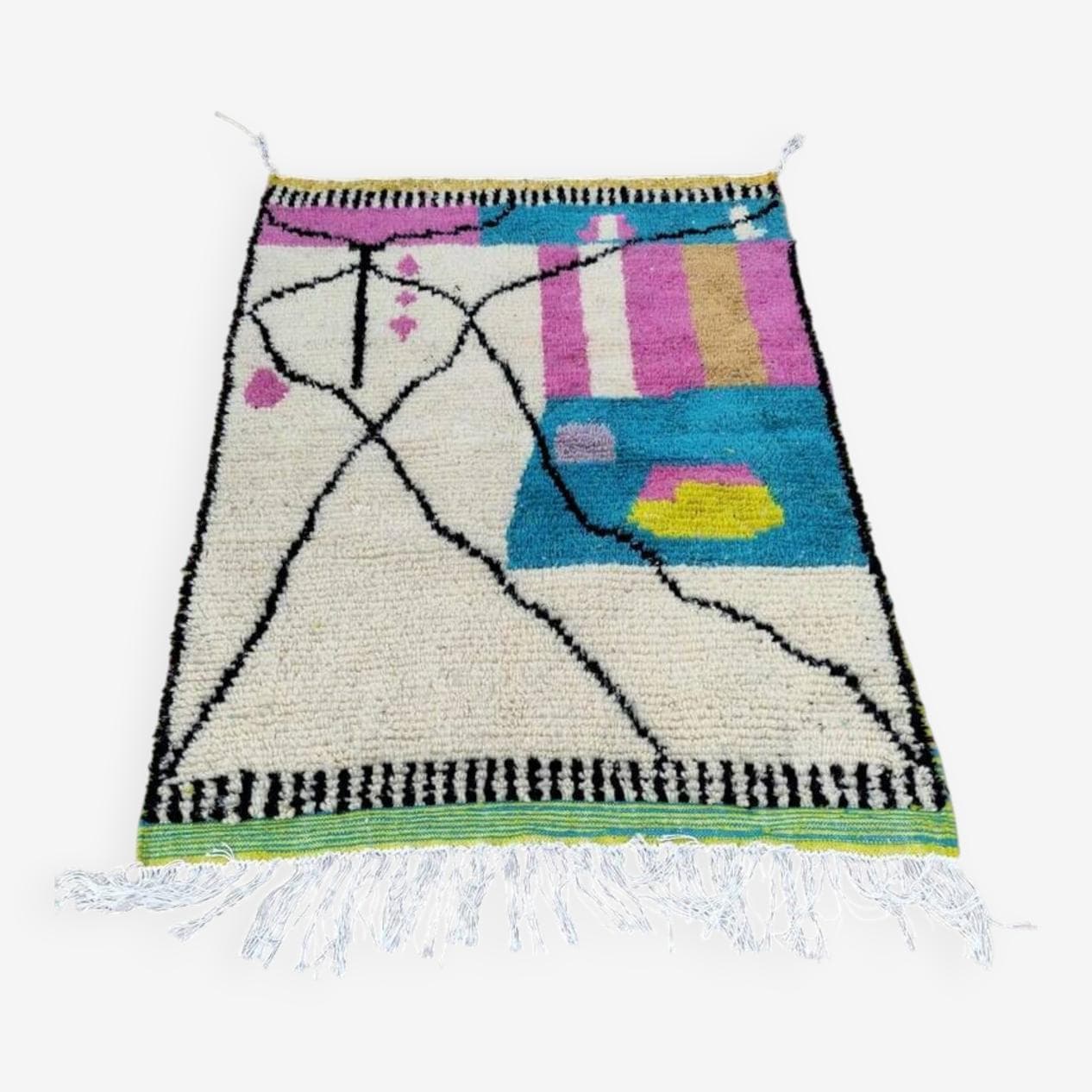 Ręcznie tkany dywan 250x150 cm, wełna, multikolor, Maroko - 202732