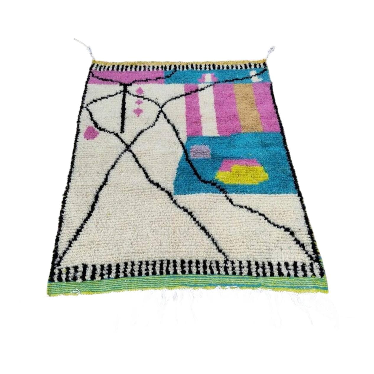 Ręcznie tkany dywan 250x150 cm, wełna, multikolor, Maroko