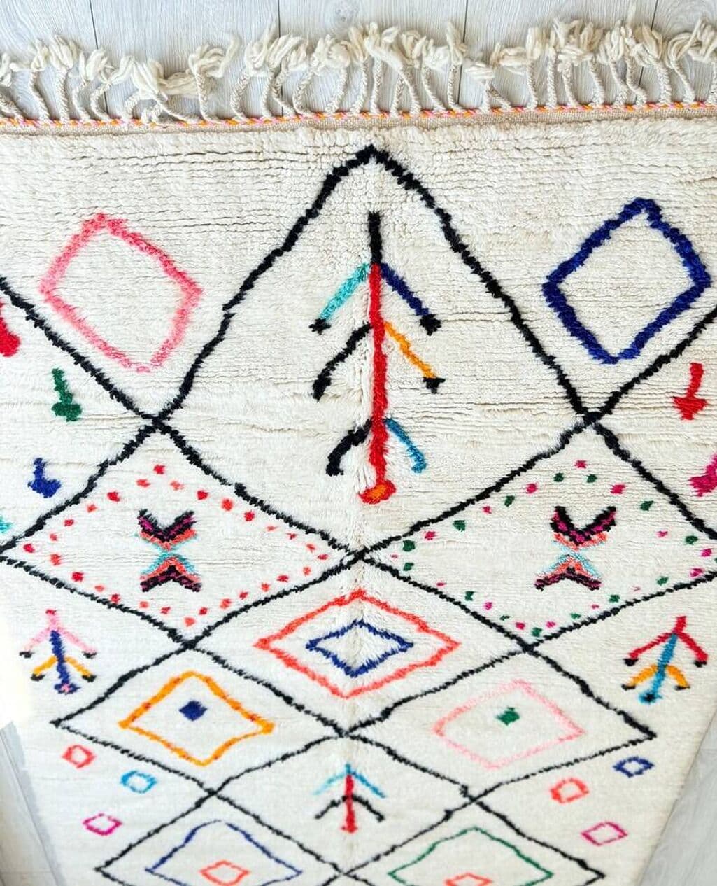 Ręcznie tkany dywan 250x150 cm, wełna, multikolor, Maroko - 202669