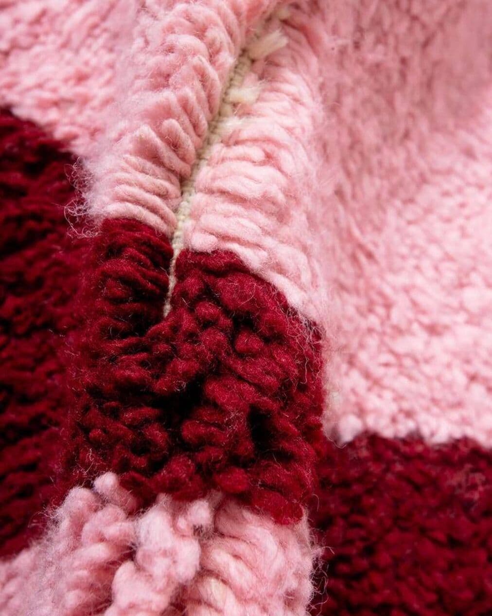 Ręcznie tkany dywan 250x200 cm, wełna, burgundowy, różowy, Maroko - 202654