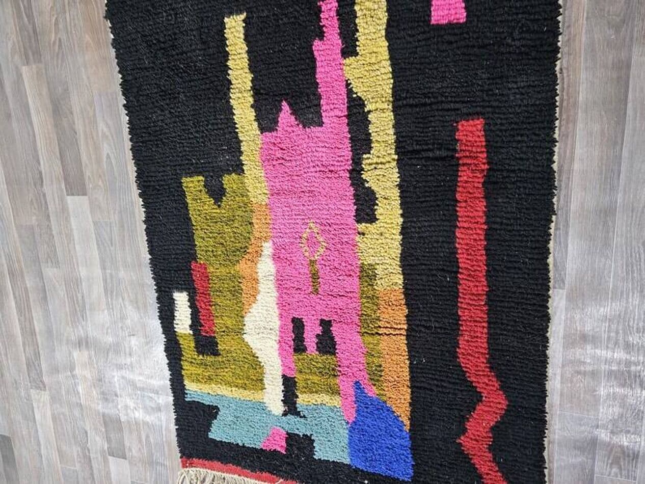 Ręcznie tkany dywan 250x150 cm, wełna, multikolor, Maroko - 202627