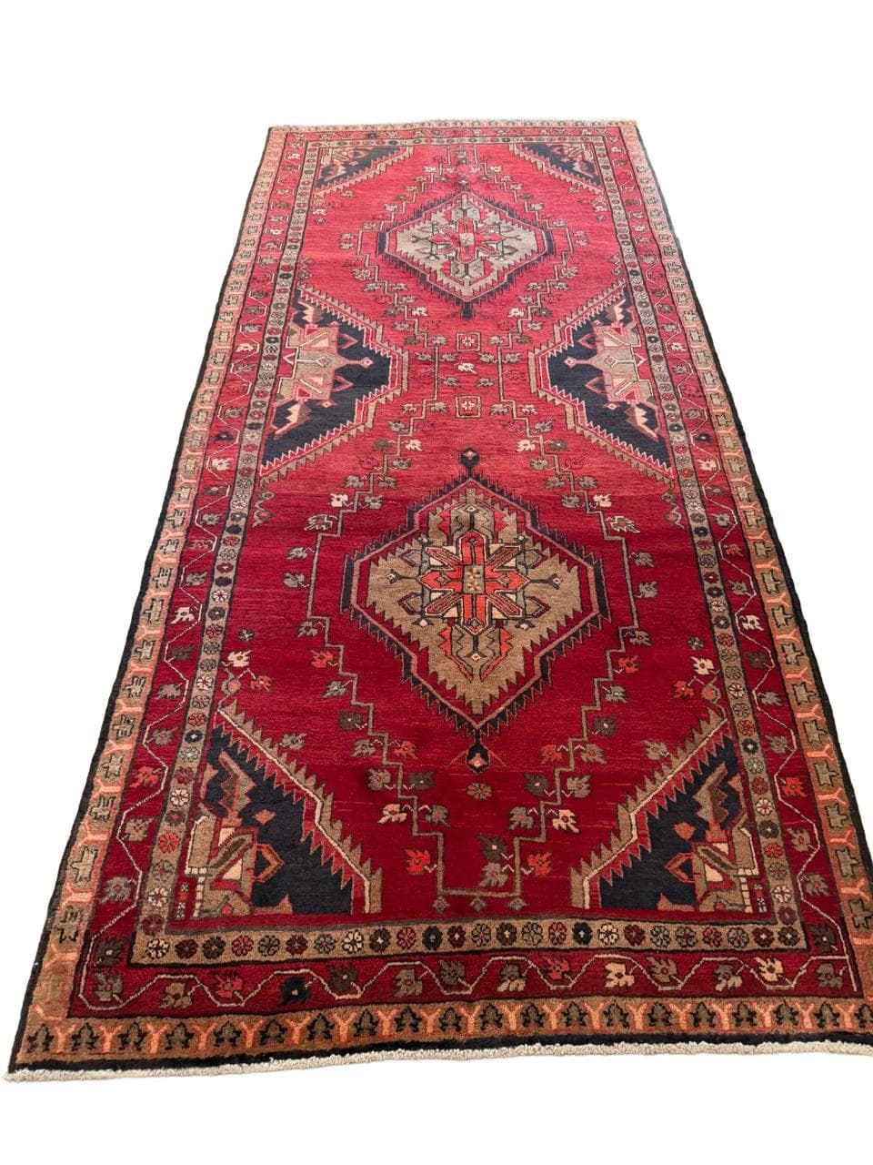 Runner Hamadan Kazak 326x145 cm, multicolor wool, Iran