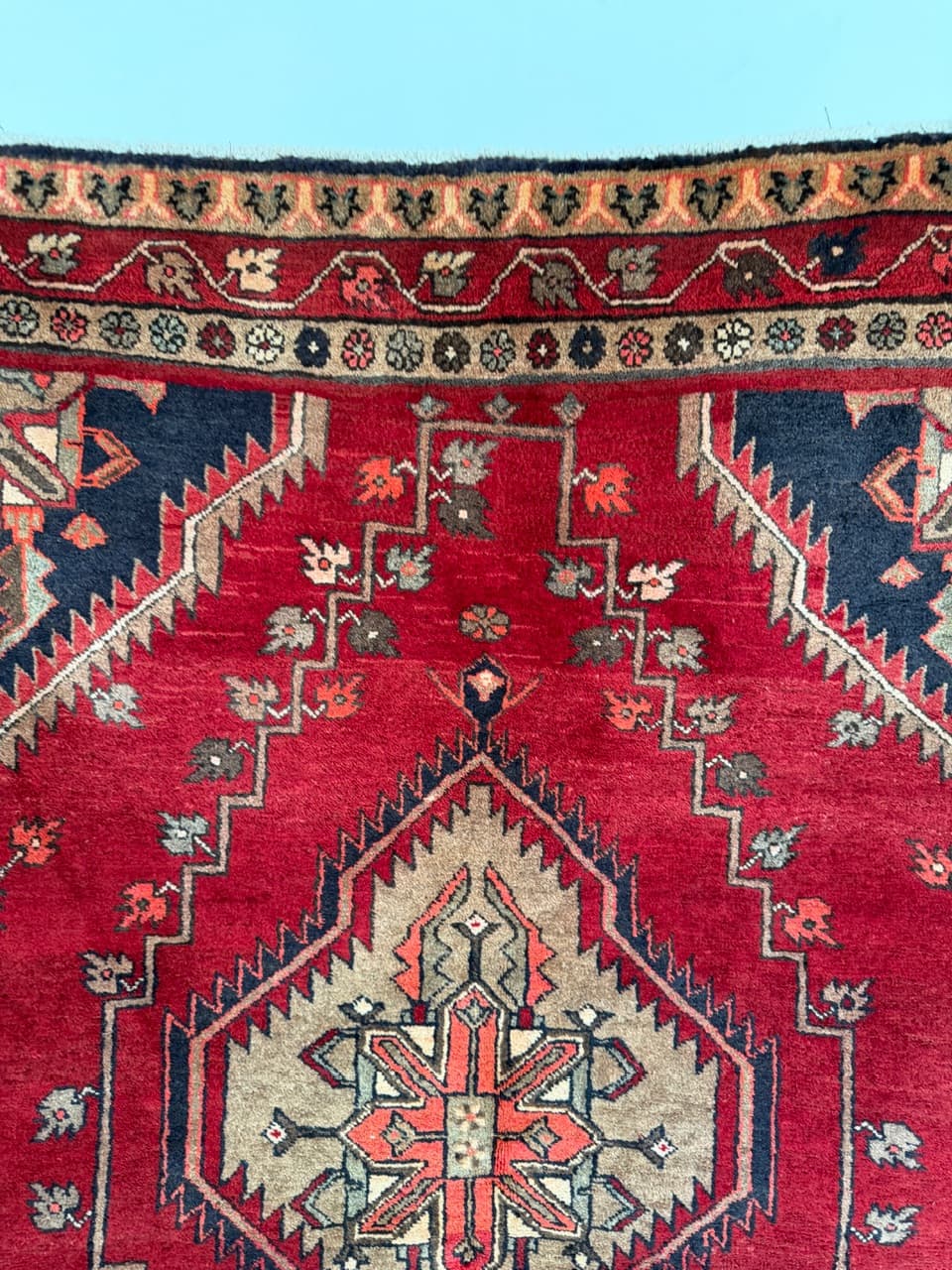 Runner Hamadan Kazak 326x145 cm, multicolor wool, Iran - 201863