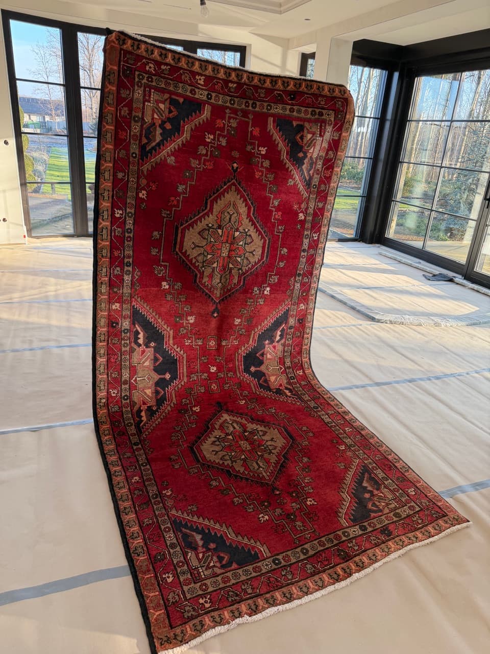 Runner Hamadan Kazak 326x145 cm, multicolor wool, Iran - 201858