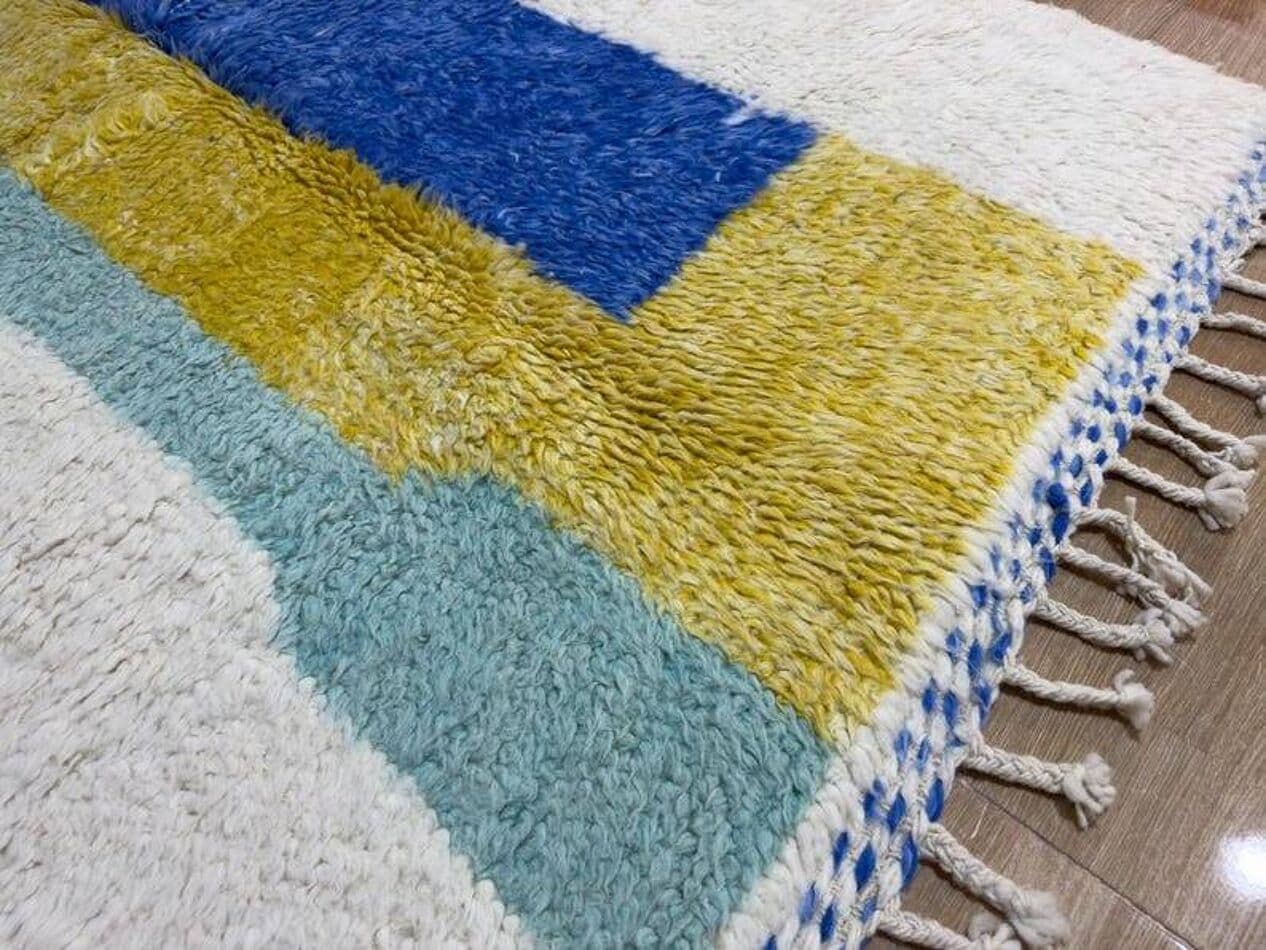 Ręcznie tkany dywan 200x300 cm, wełna, multikolor, Maroko - 202604