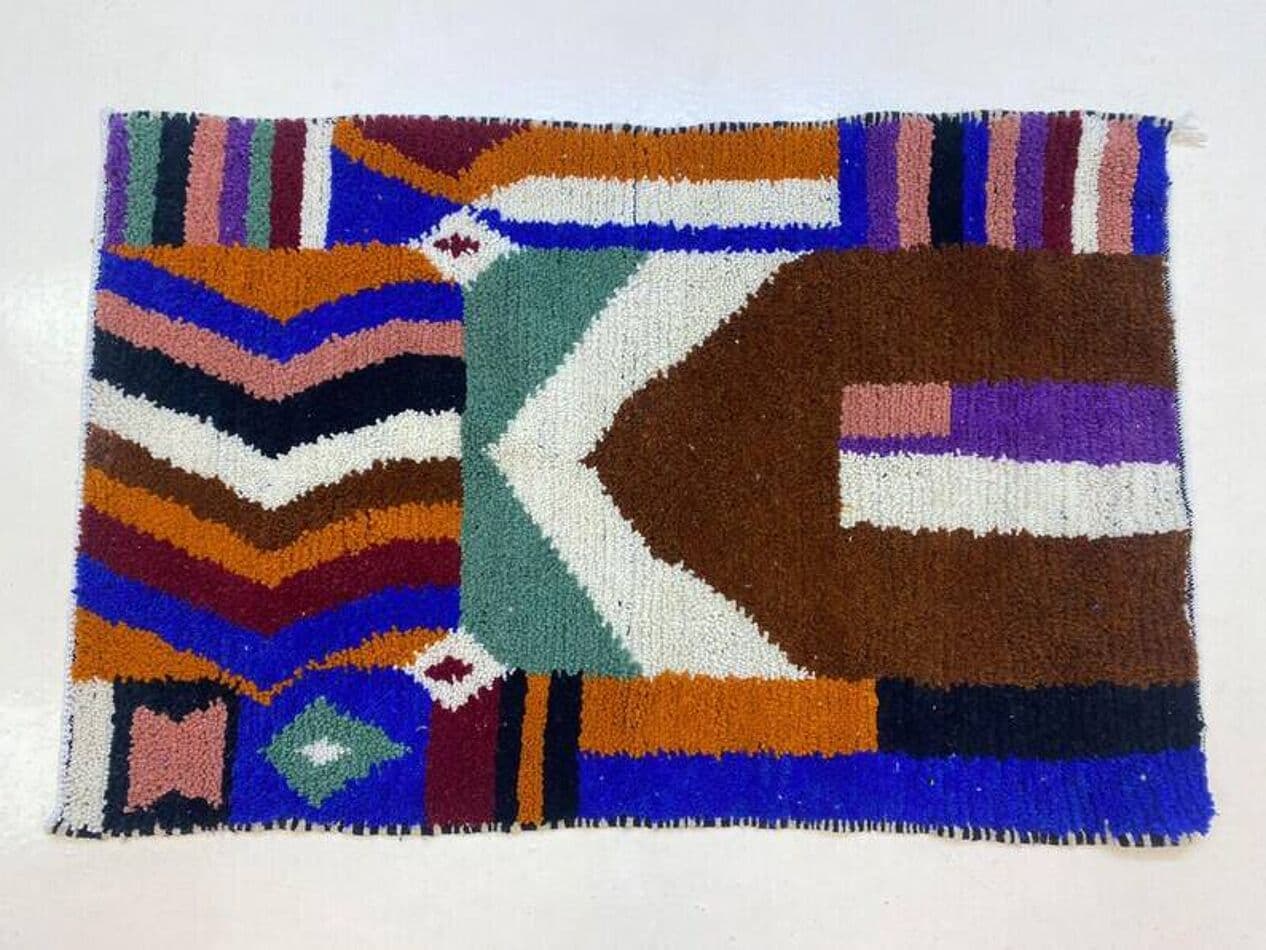 Ręcznie tkany dywan 250x150 cm, wełna, multikolor, Maroko - 202589