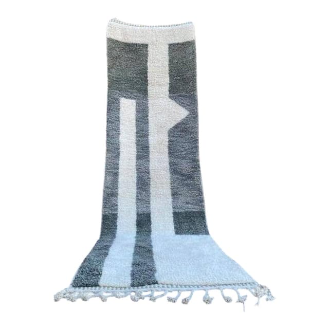 Handmade rug 400x70 cm, wool, grey, Morocco - DIMENSION