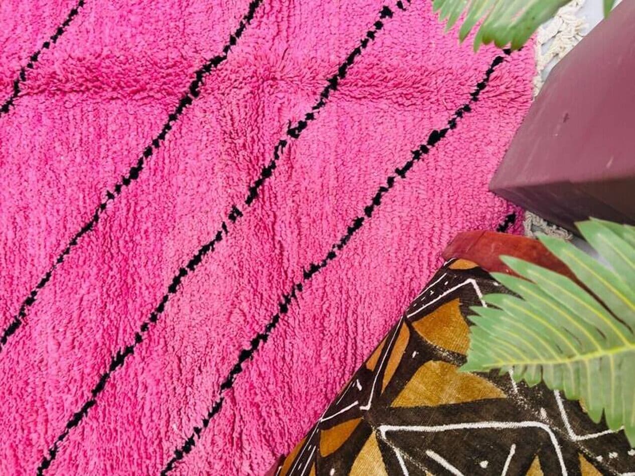 Ręcznie tkany dywan 200x300 cm, wełna, różowy, Maroko - 202530