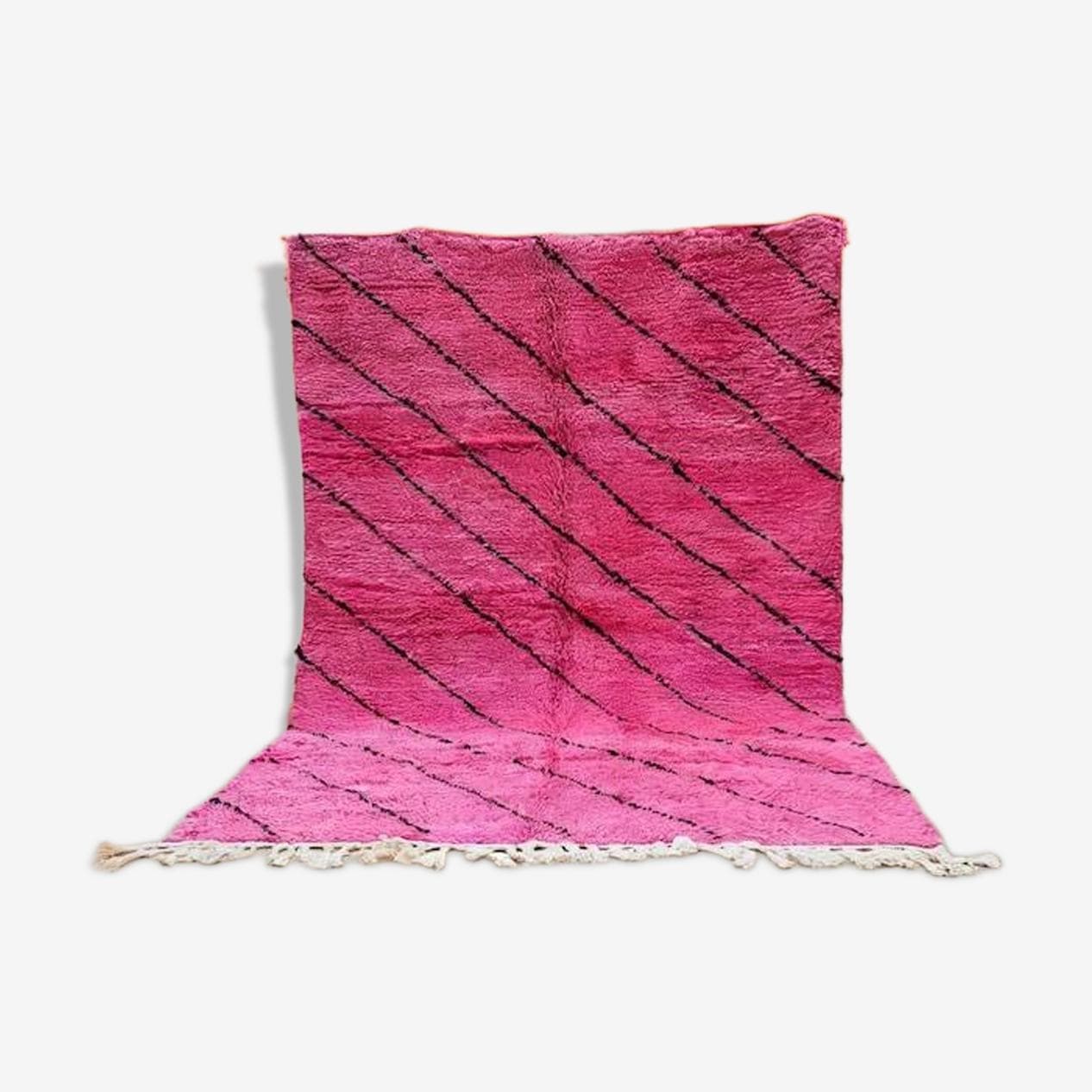 Ręcznie tkany dywan 200x300 cm, wełna, różowy, Maroko - 202524