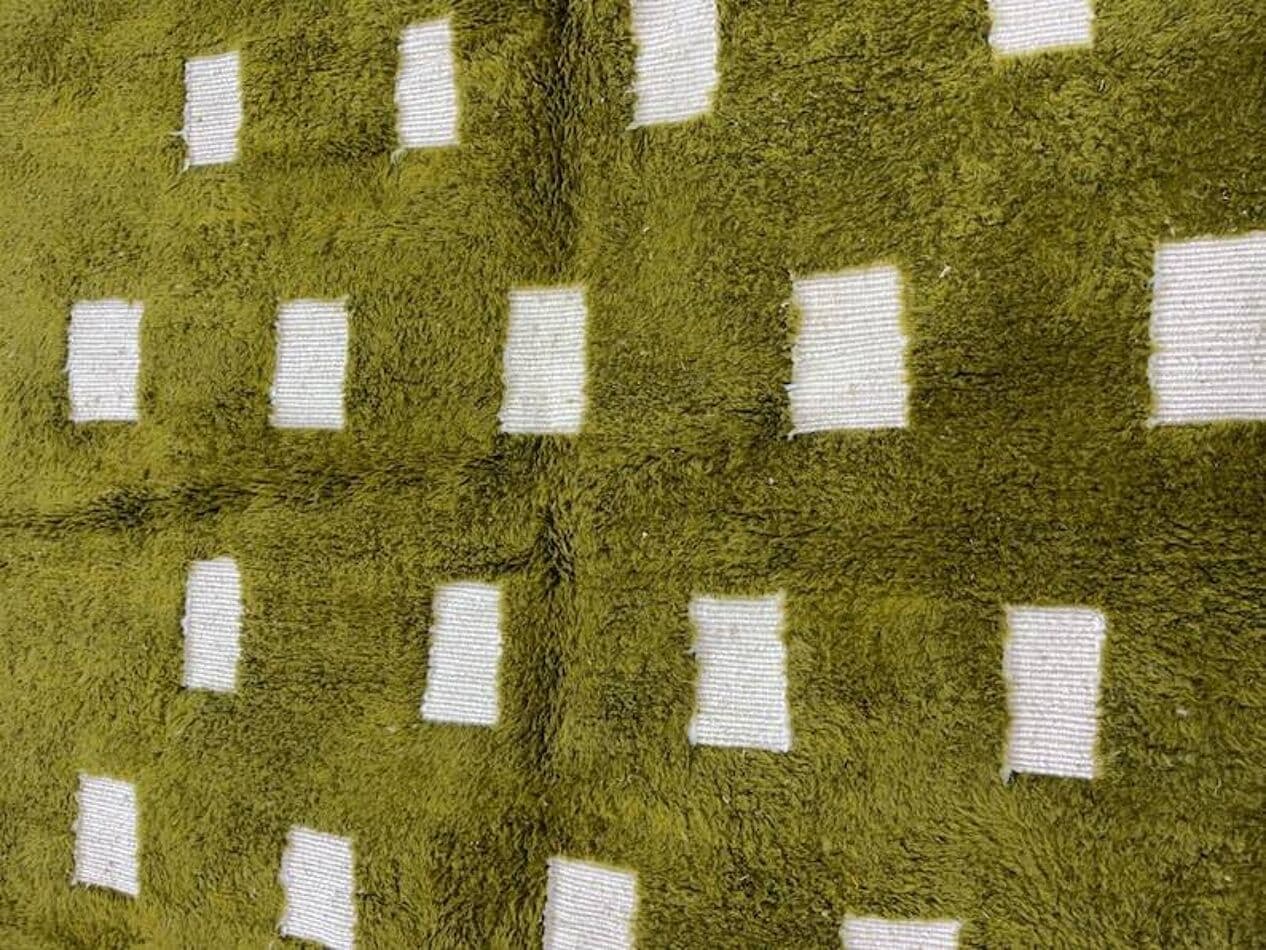 Ręcznie tkany dywan 200x300 cm, wełna, oliwkowy, Maroko - 202407