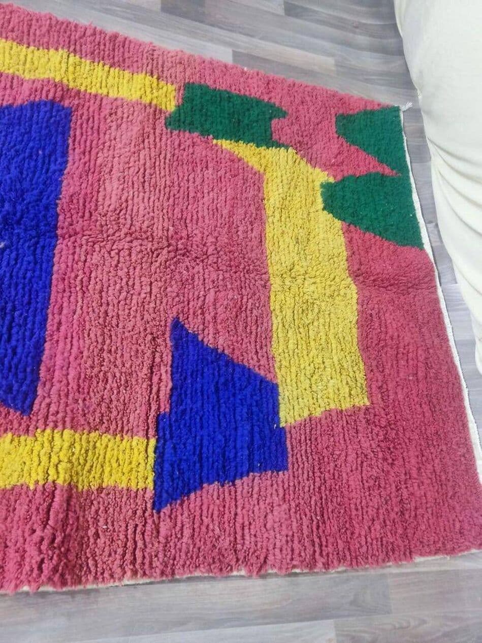 Ręcznie tkany dywan 250x150 cm, wełna, multikolor, Maroko - 202399