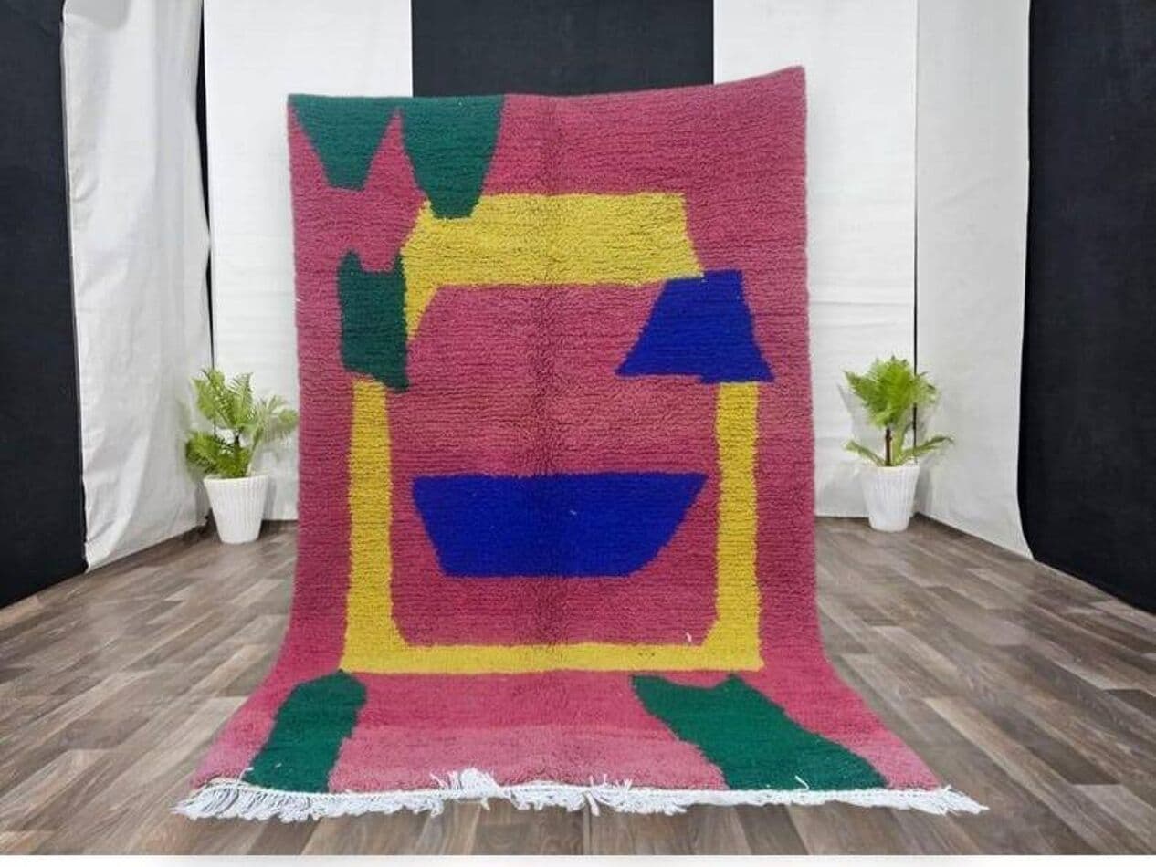 Ręcznie tkany dywan 250x150 cm, wełna, multikolor, Maroko - 202402