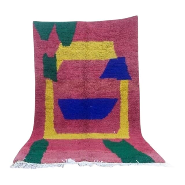 Ręcznie tkany dywan 250x150 cm, wełna, multikolor, Maroko - WYMIARY