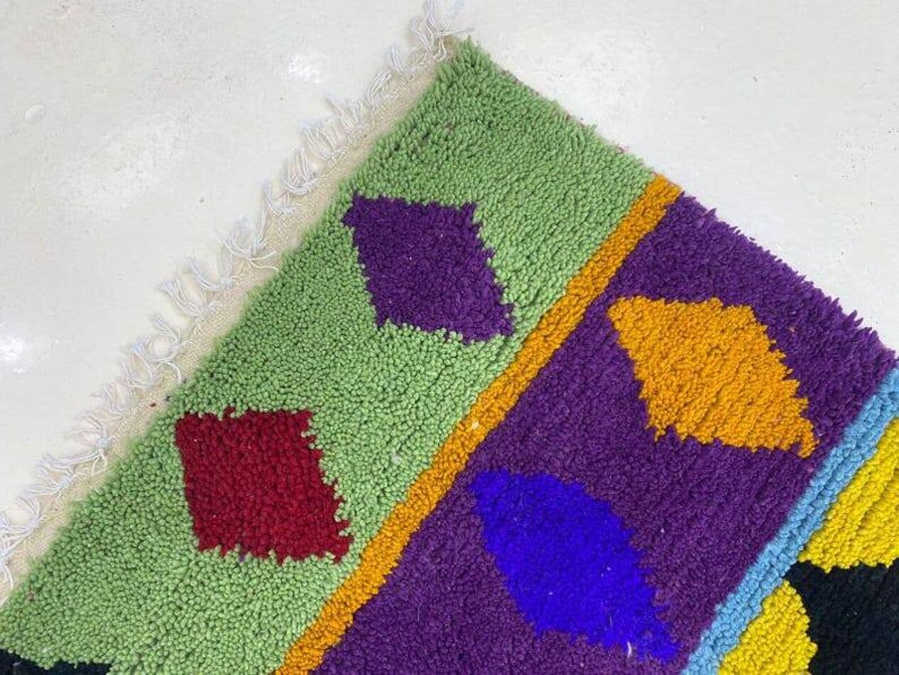 Ręcznie tkany dywan 200x300 cm, wełna, wielokolorowy, Maroko - 202312