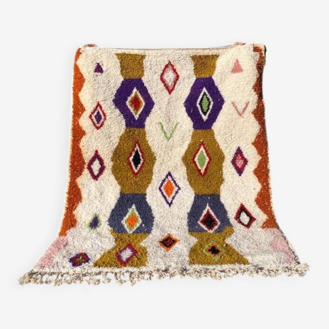 Ręcznie tkany dywan 200x300 cm, wełna, multikolor, Maroko - 202236