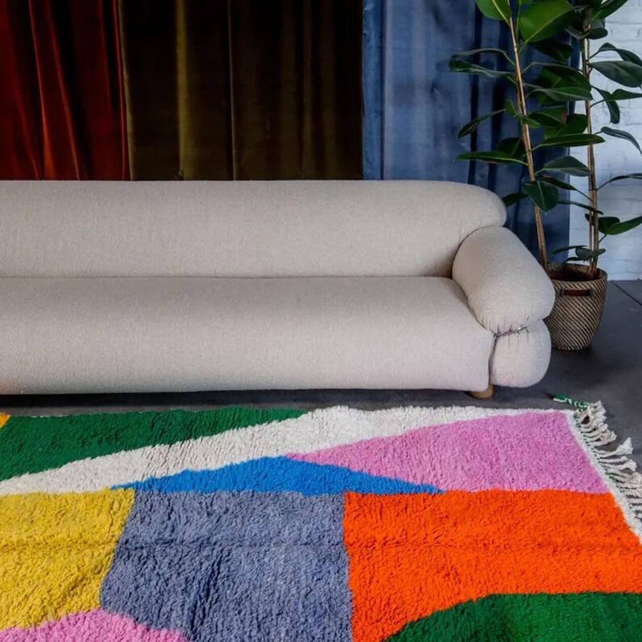 Ręcznie tkany dywan 250x150 cm, wełna, multikolor, Maroko - 202219