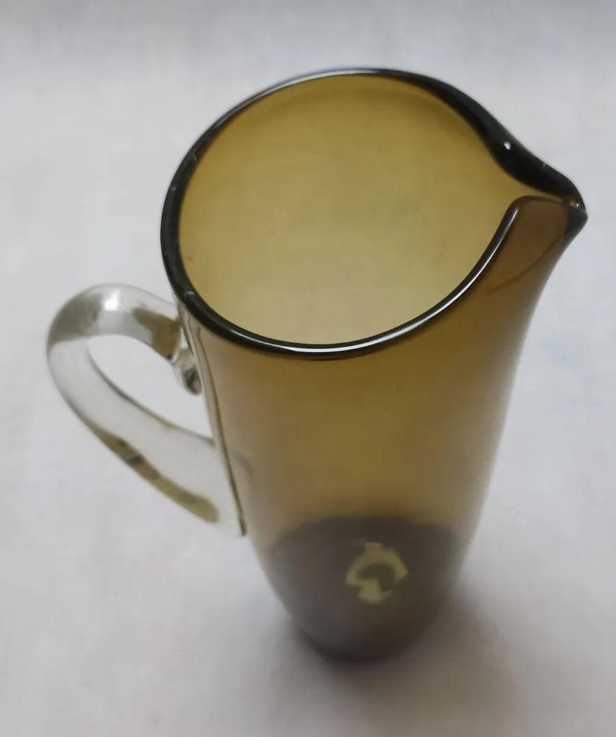 Dzban szklany, brązowy, szkło, Polska, lata 70. - 14456