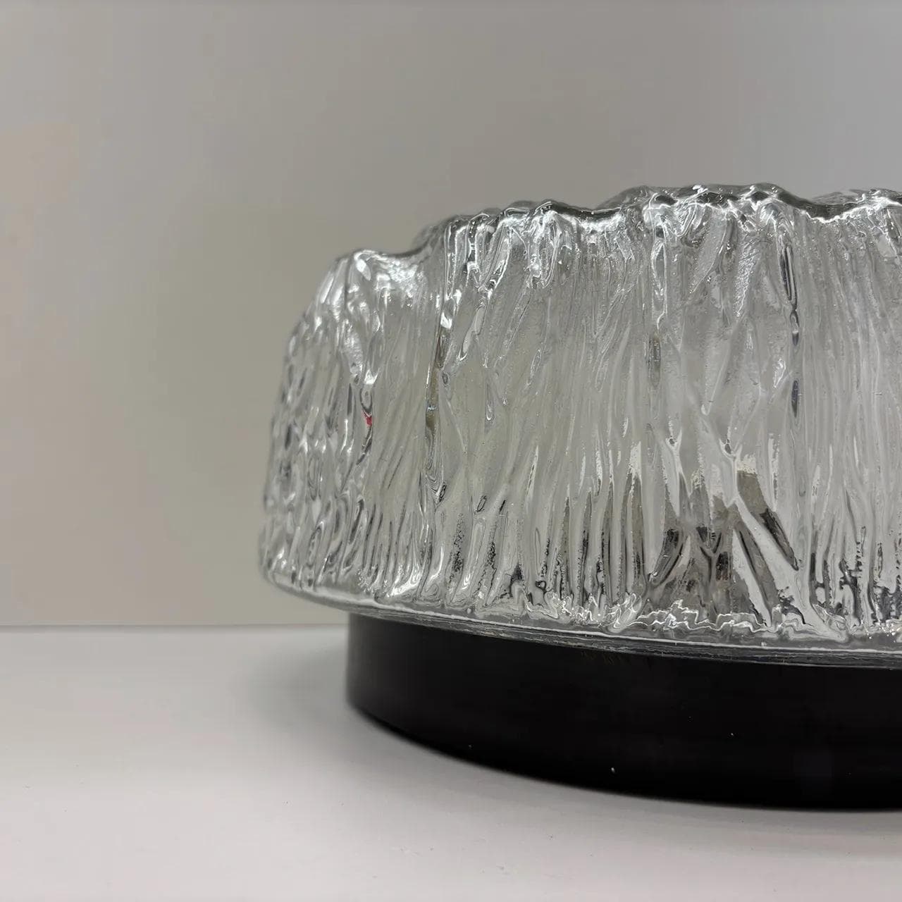 Kinkiet, transparentne szkło, bakelit, RZB, Niemcy, lata 70. - 14227