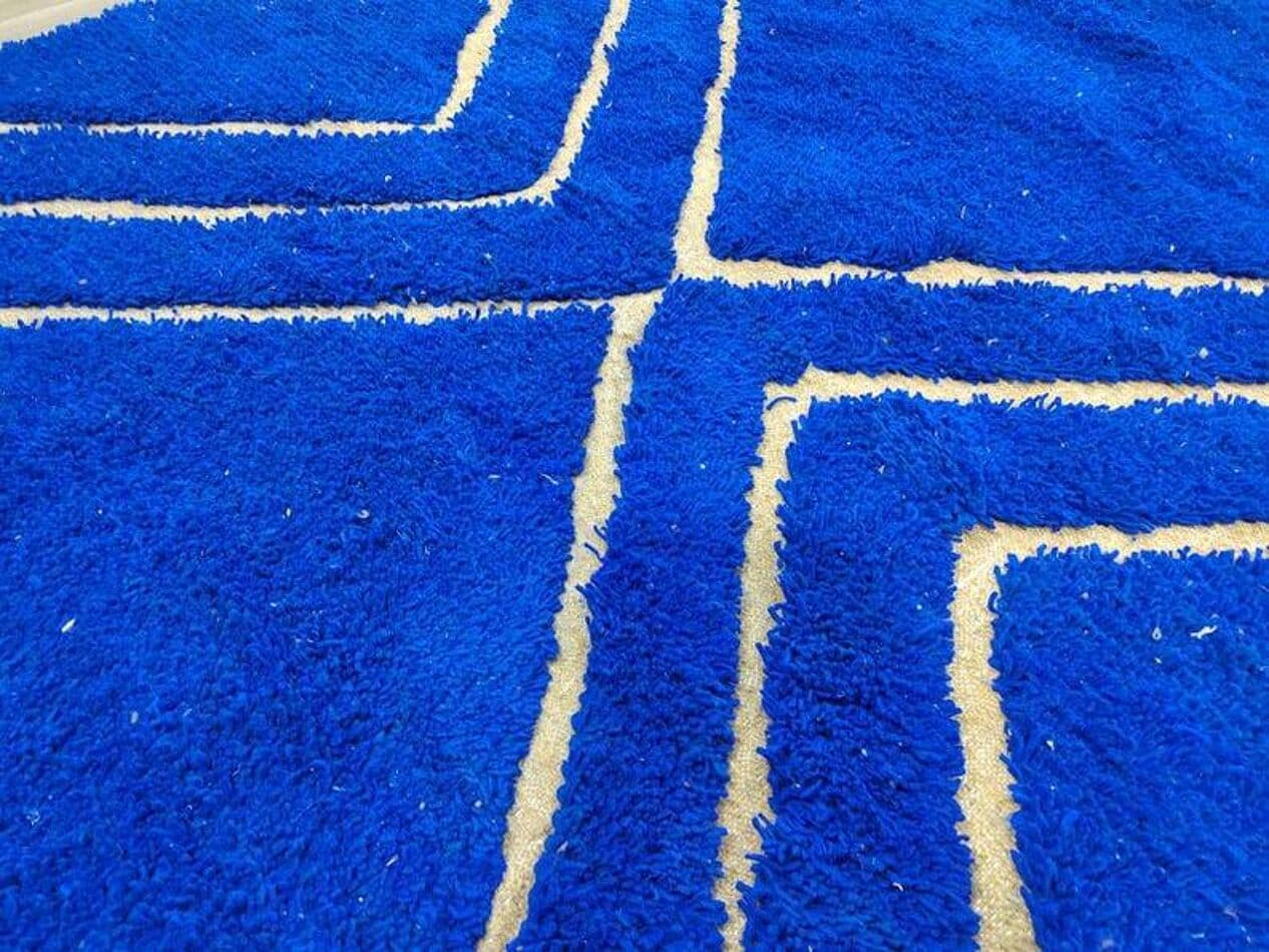 Ręcznie tkany dywan 250x150 cm, wełna, niebieski, Maroko - 202071