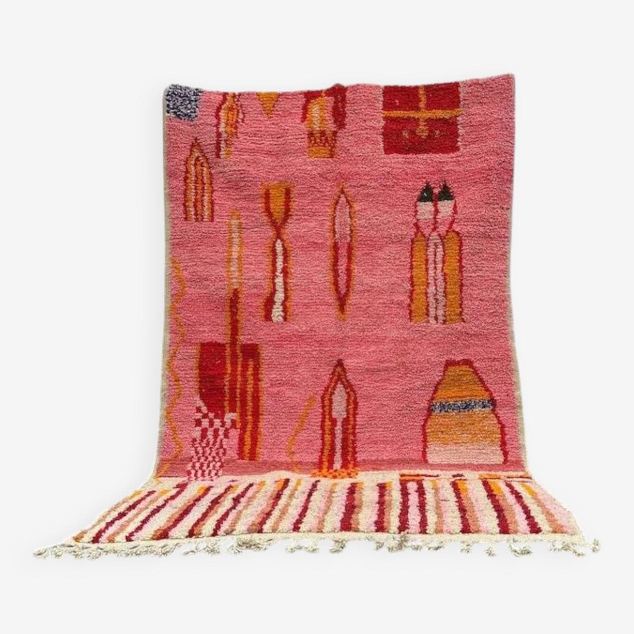 Ręcznie tkany dywan 250x150 cm, wełna, multikolor, Maroko - 202055