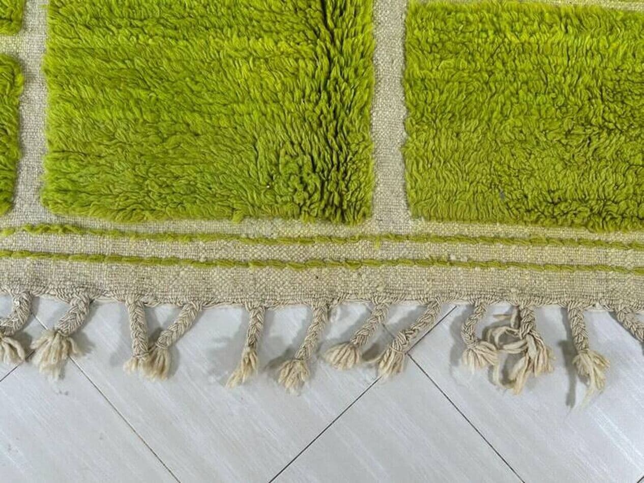 Ręcznie tkany dywan 200x300 cm, wełna, zielony, Maroko - 202047